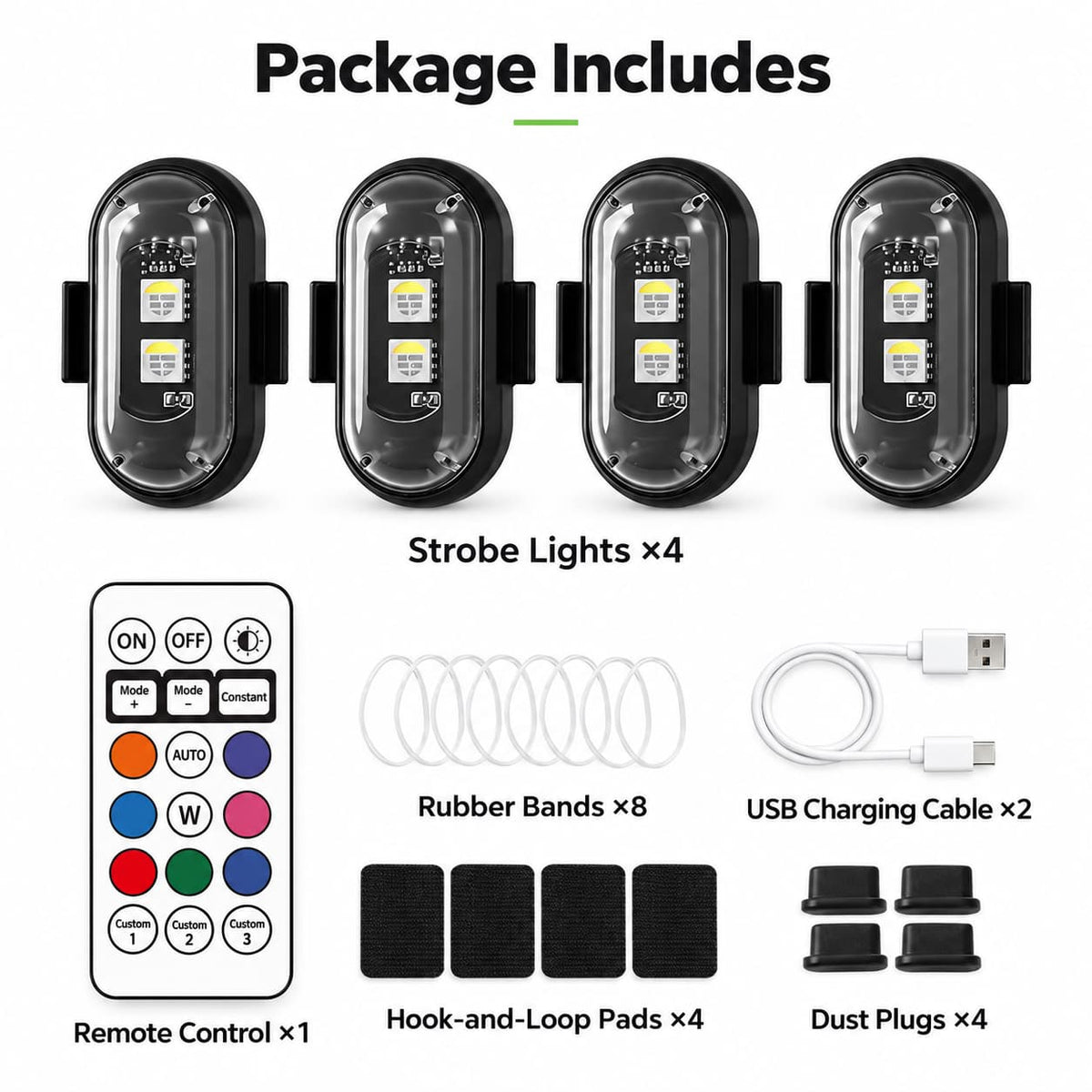 Luz estroboscópica LED con control remoto, recargable y inalámbrica para patinetes/bicicletas eléctricas