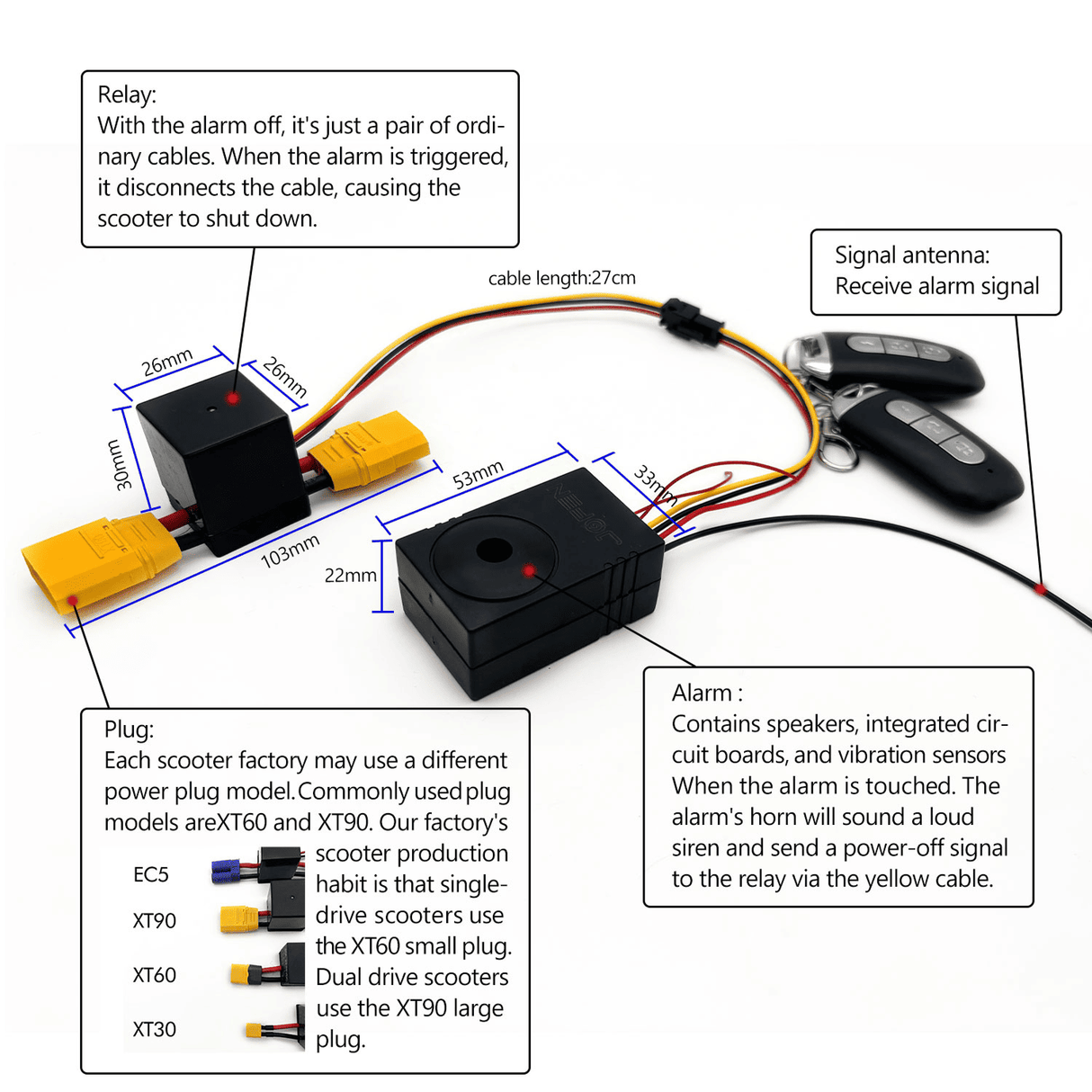 Alarma antirrobo oculta universal para patinetes eléctricos y bicicletas eléctricas