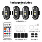 E-Scooter/Bike Wireless Eechargeable Remote-Control LED Strobe Light